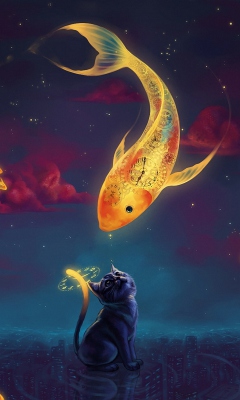 Fondo de pantalla Cat's Dream 240x400