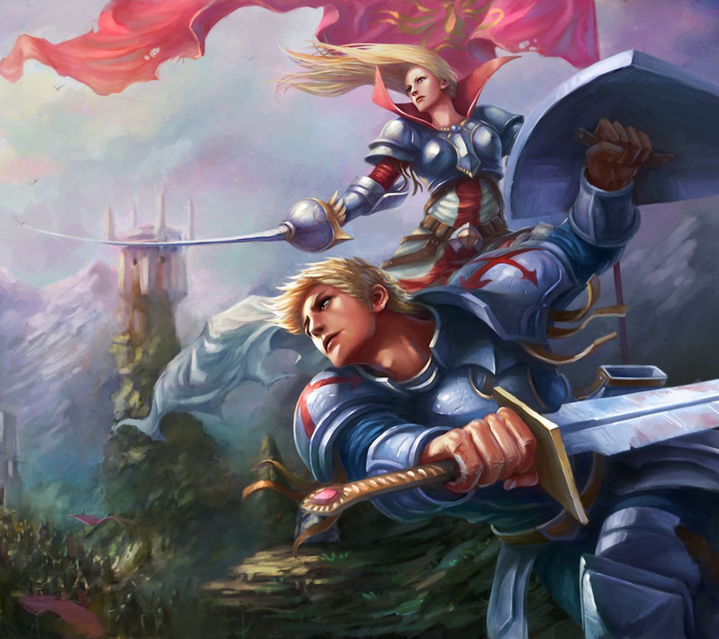 Das Fantasy Knights Wallpaper 1440x1280