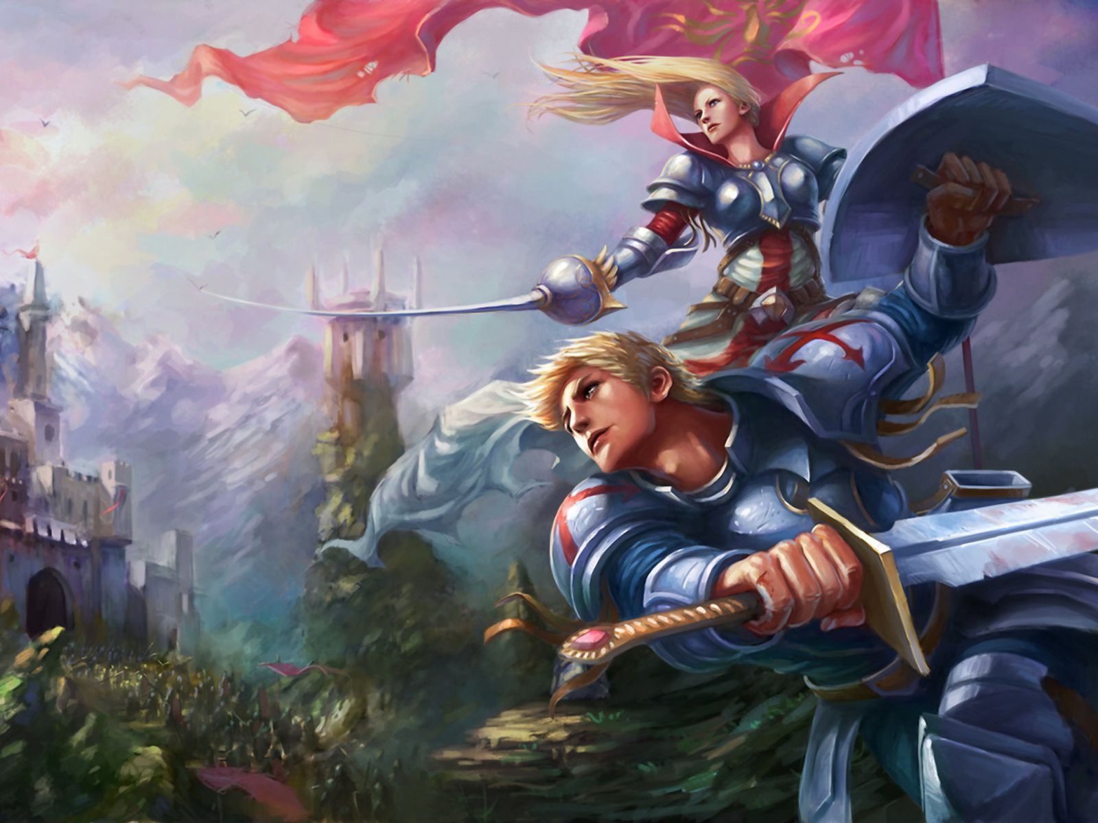 Das Fantasy Knights Wallpaper 1600x1200