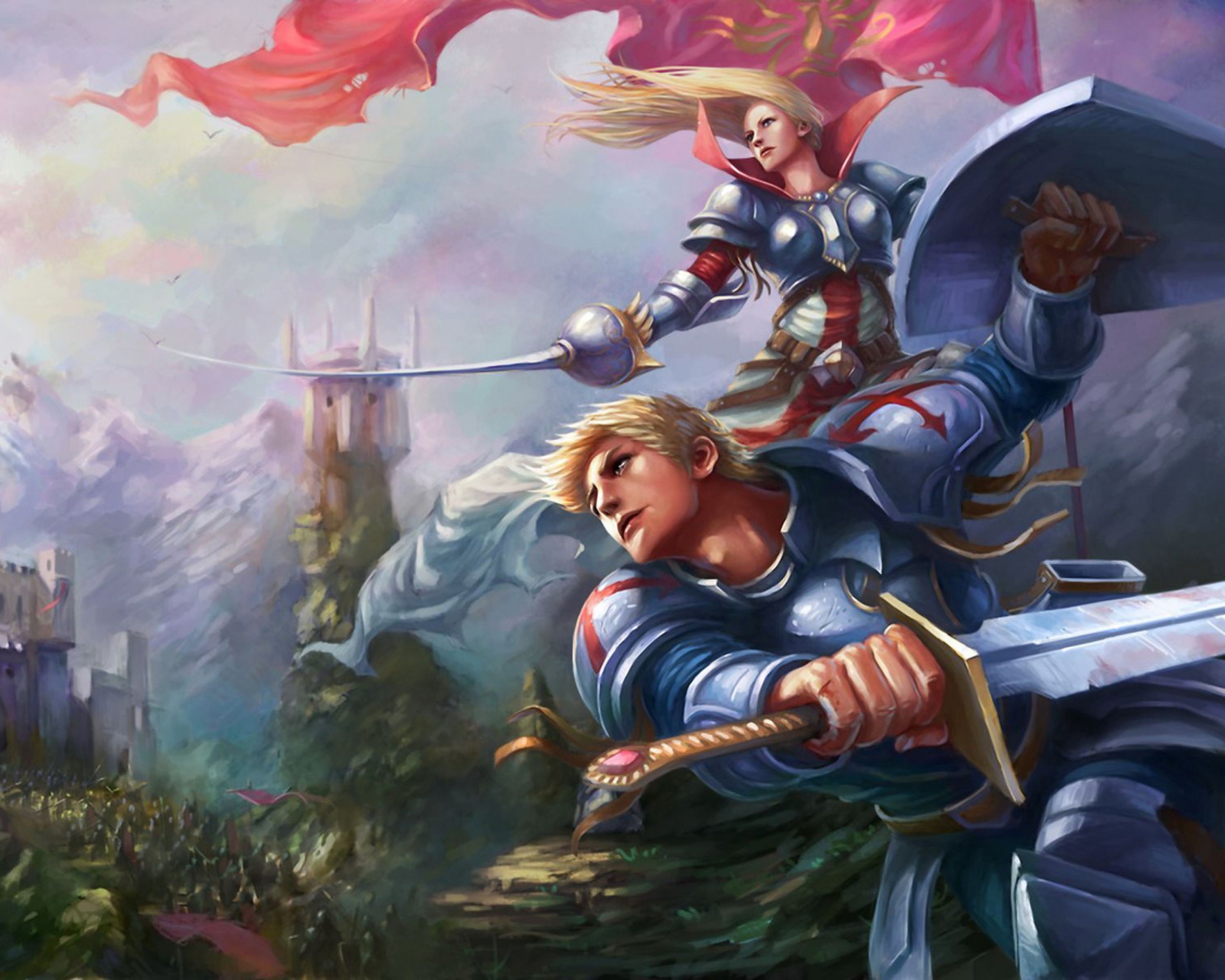 Das Fantasy Knights Wallpaper 1600x1280