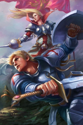 Das Fantasy Knights Wallpaper 320x480