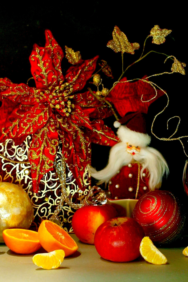 Das Christmas Still Life Wallpaper 640x960