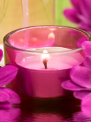 Violet Candle and Flowers screenshot #1 132x176