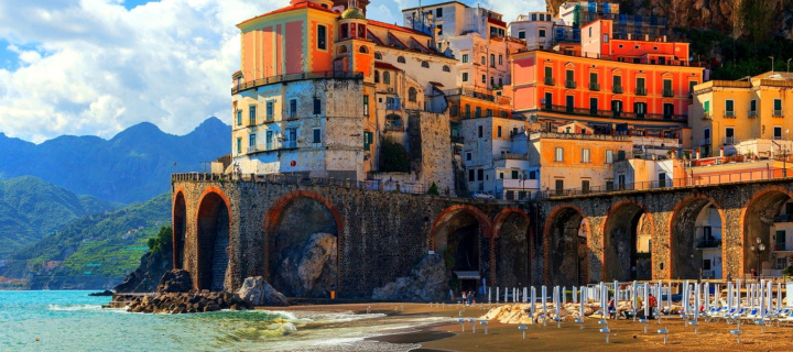 Das Amalfi Coast, Positano Wallpaper 720x320