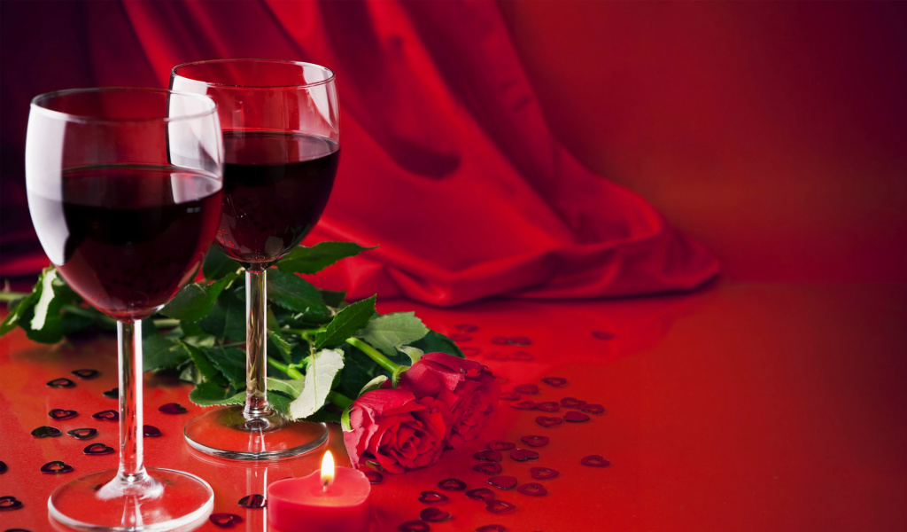 Fondo de pantalla Romantic with Wine 1024x600