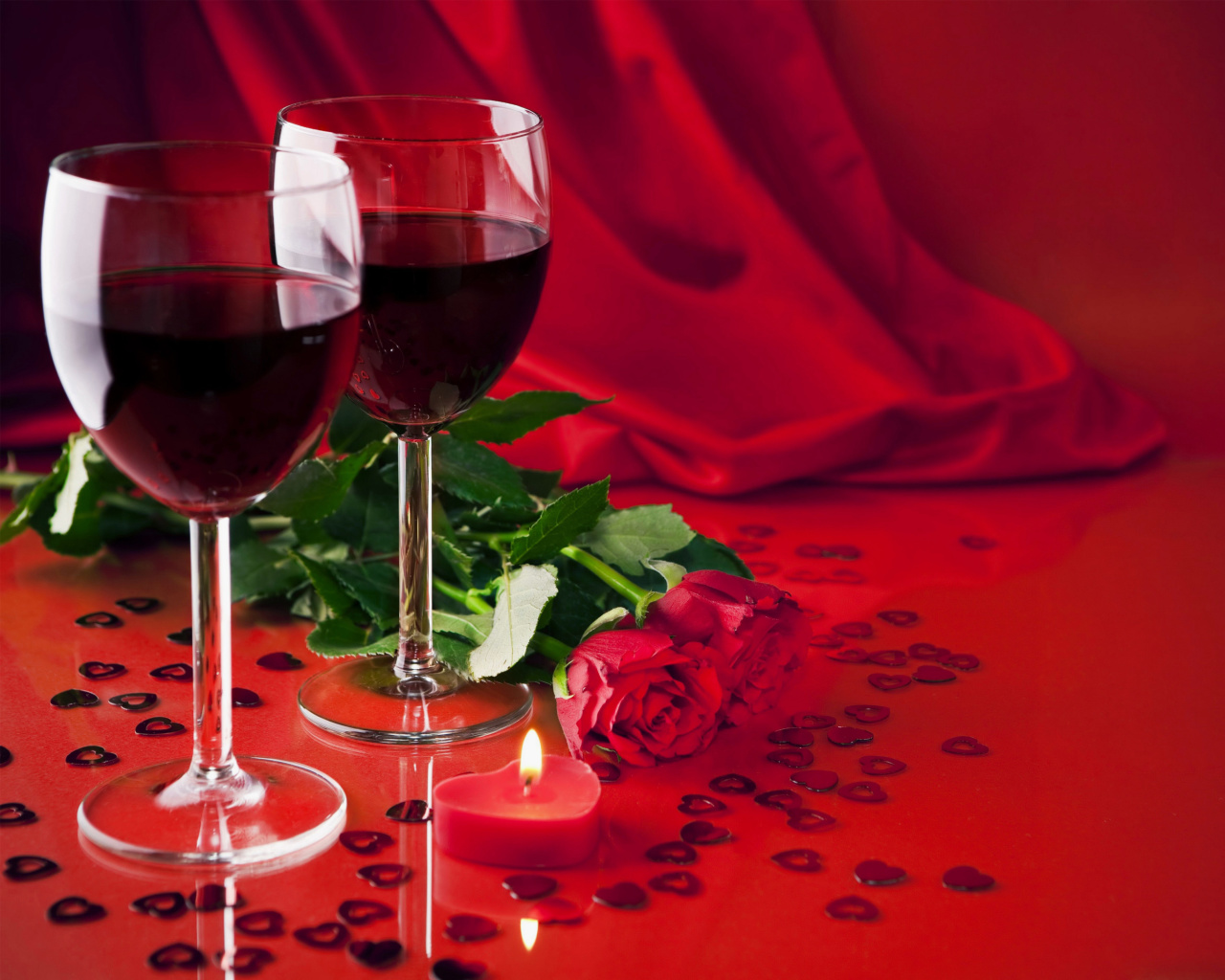 Das Romantic with Wine Wallpaper 1280x1024