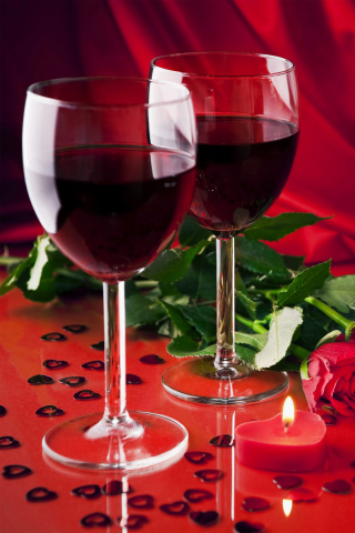 Das Romantic with Wine Wallpaper 320x480