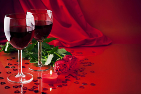 Das Romantic with Wine Wallpaper 480x320