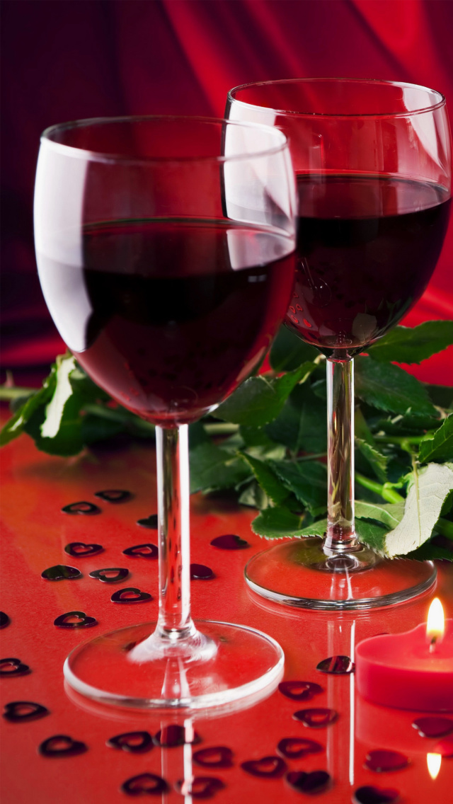 Das Romantic with Wine Wallpaper 640x1136