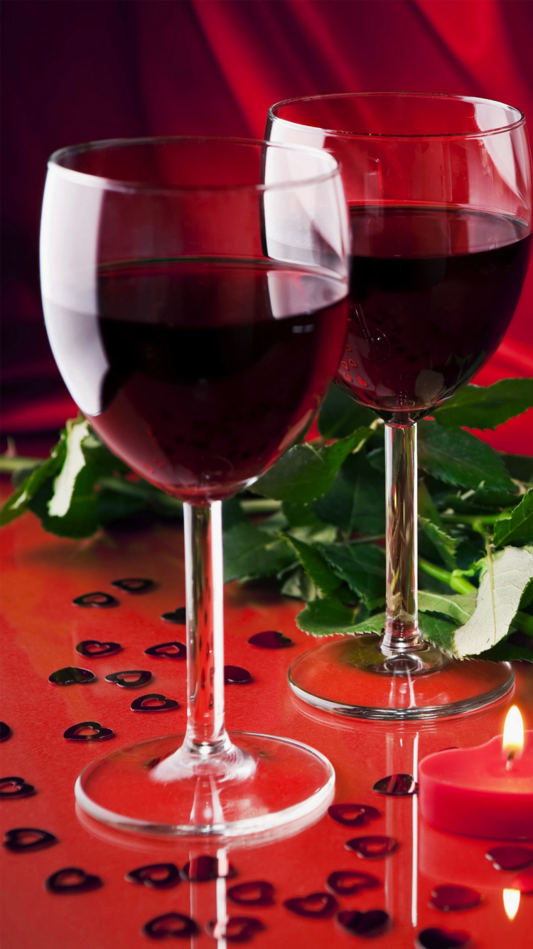 Das Romantic with Wine Wallpaper 750x1334
