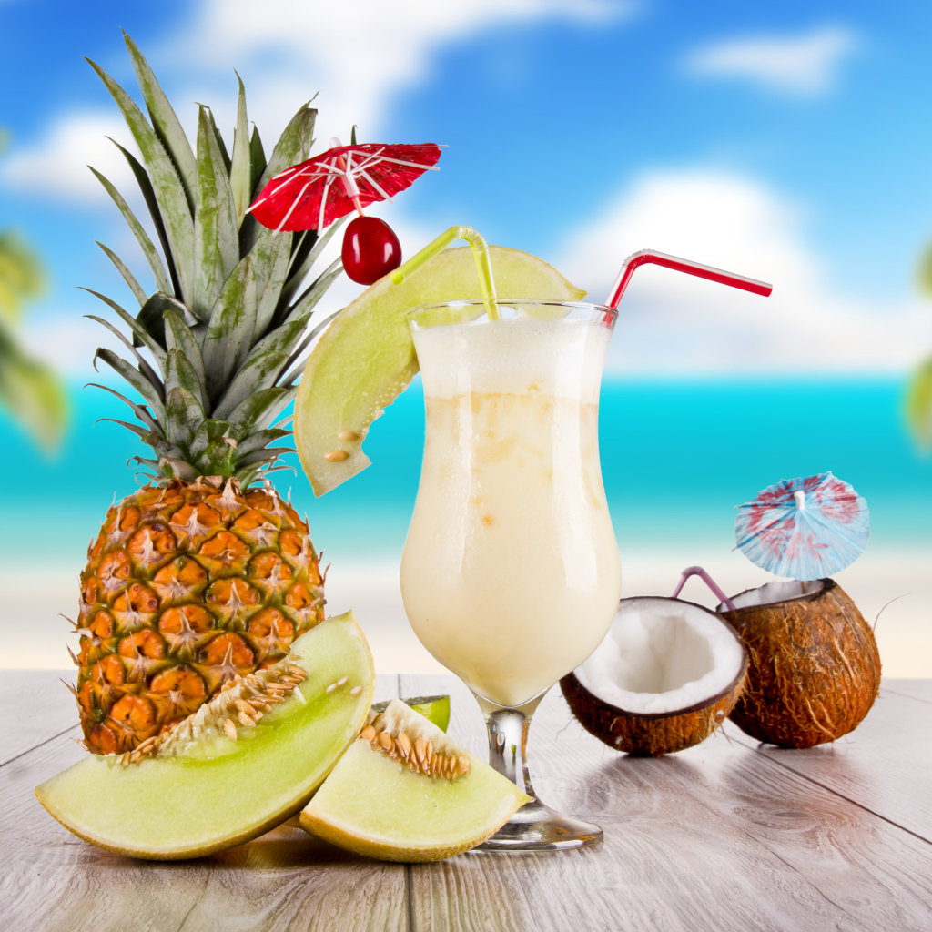 Coconut and Pineapple Cocktails wallpaper 1024x1024