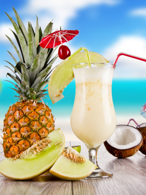 Обои Coconut and Pineapple Cocktails 480x640