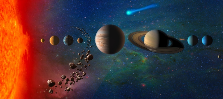 Das Solar System Wallpaper 720x320