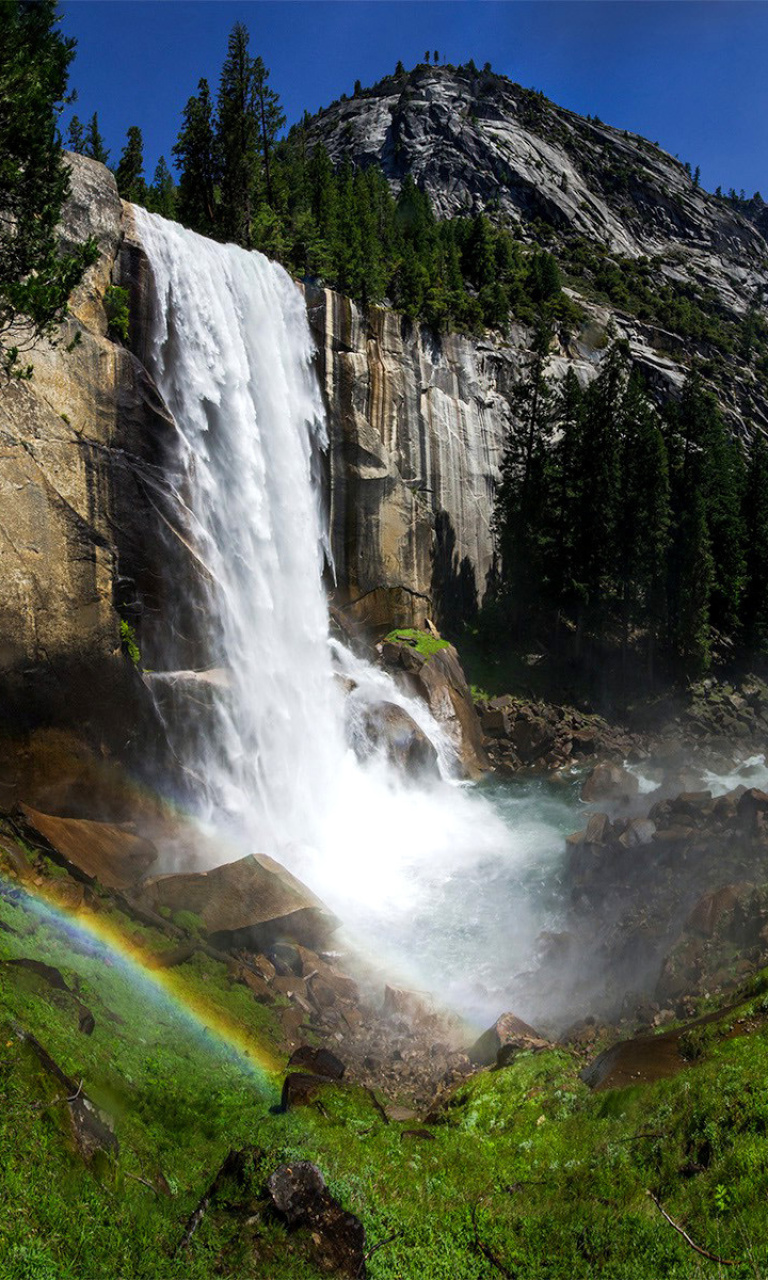 Vernal Fall in Nevada National Park wallpaper 768x1280