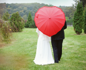 Just Married Couple Under Love Umbrella screenshot #1 176x144