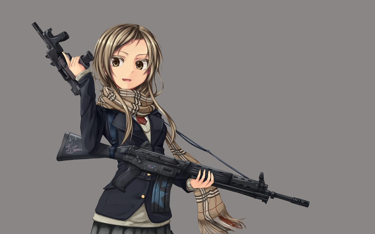 Screenshot №1 pro téma Anime girl with gun 1280x800