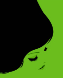 Girl's Face On Green Background wallpaper 128x160