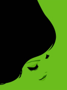 Girl's Face On Green Background wallpaper 132x176