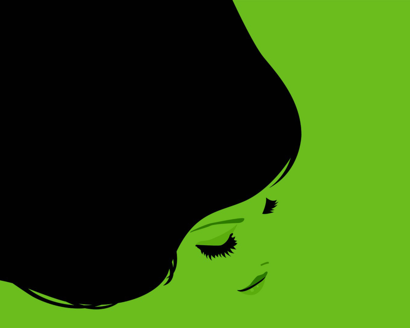 Girl's Face On Green Background wallpaper 1600x1280