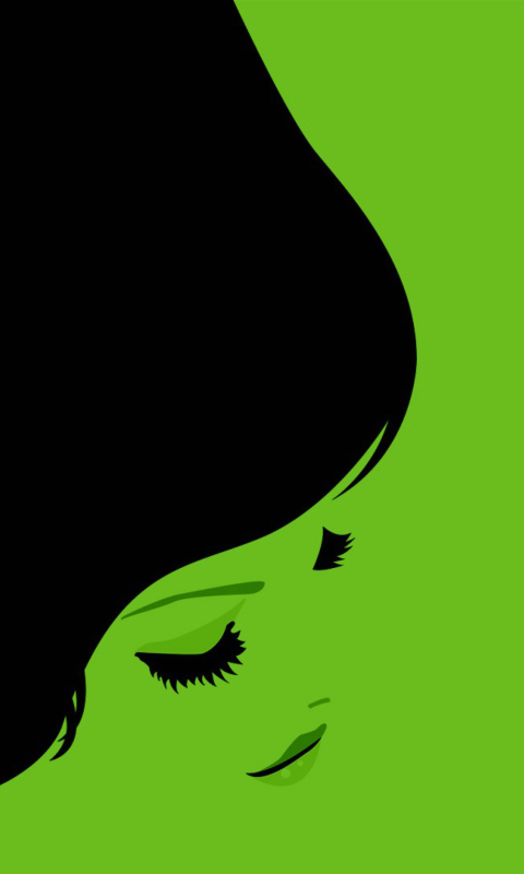 Girl's Face On Green Background wallpaper 480x800