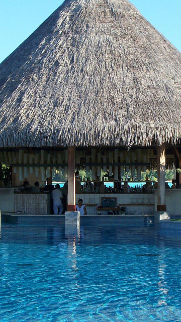 Fondo de pantalla Bar in tropical hotel 360x640