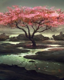 Das Blossom Tree Painting Wallpaper 128x160
