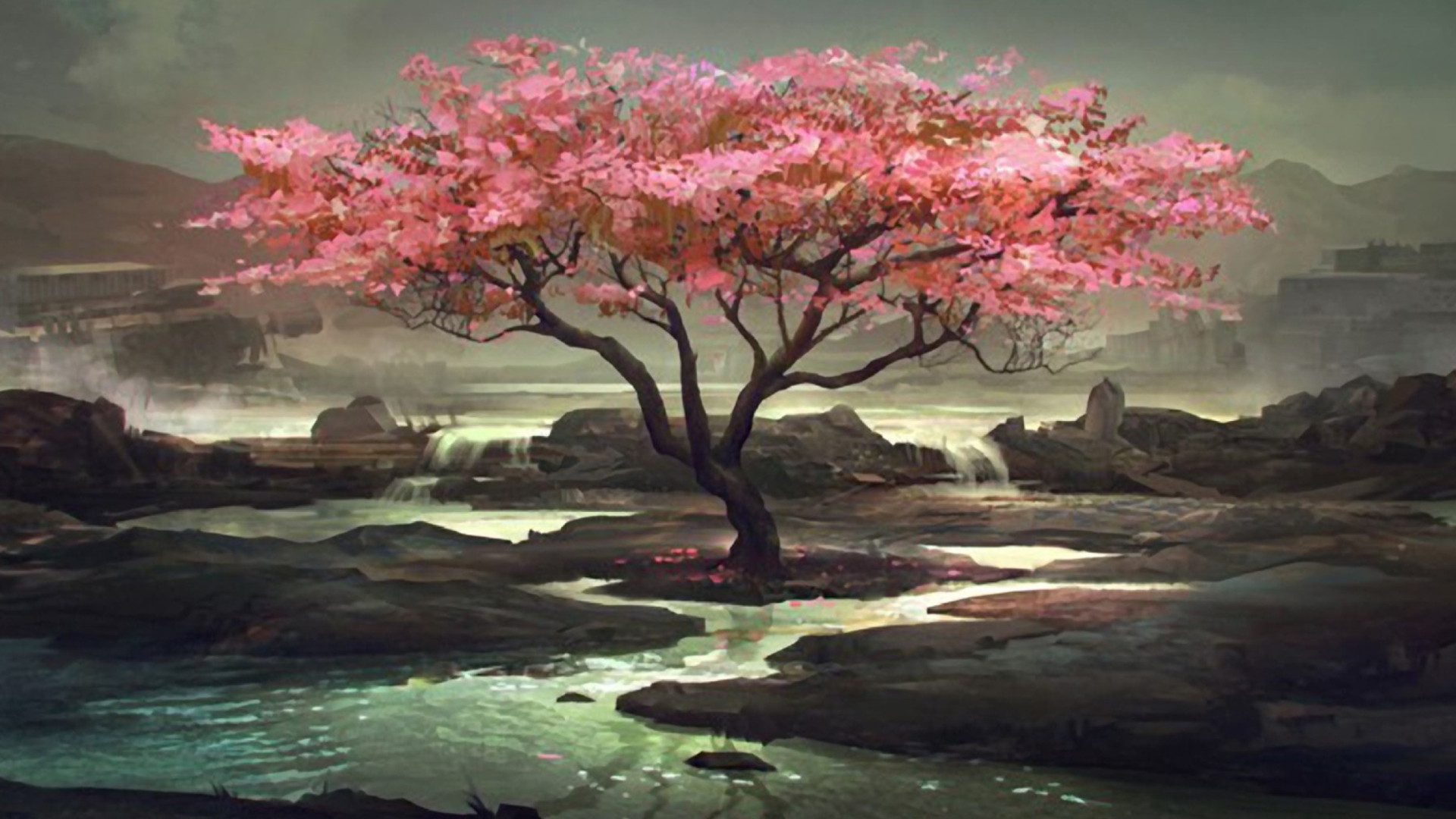 Screenshot №1 pro téma Blossom Tree Painting 1920x1080