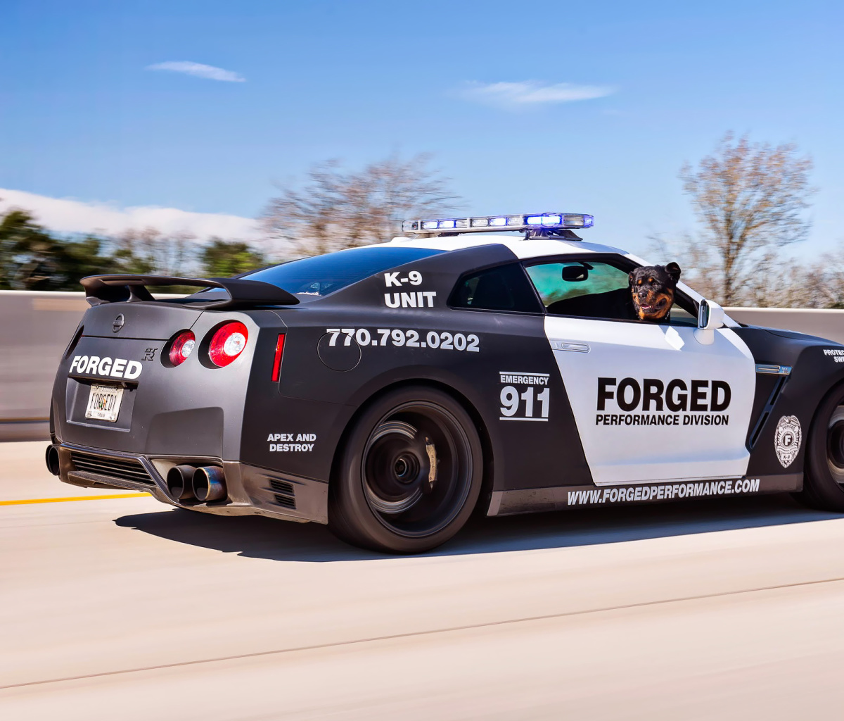 Fondo de pantalla Police Nissan GT-R 1200x1024