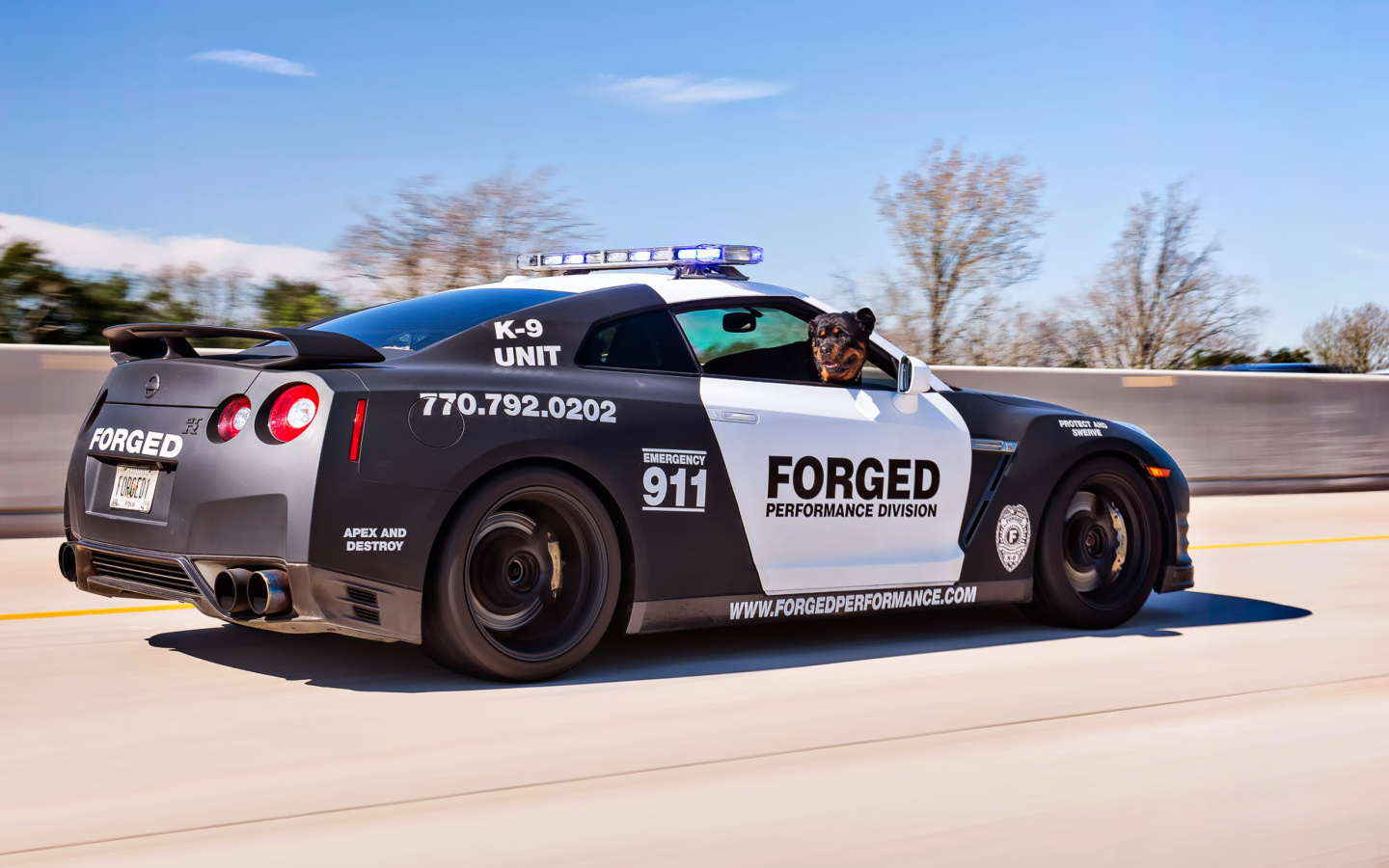 Police Nissan GT-R wallpaper 1440x900