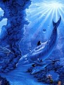 Fondo de pantalla Dolphins Life 132x176
