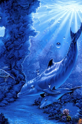 Dolphins Life wallpaper 320x480