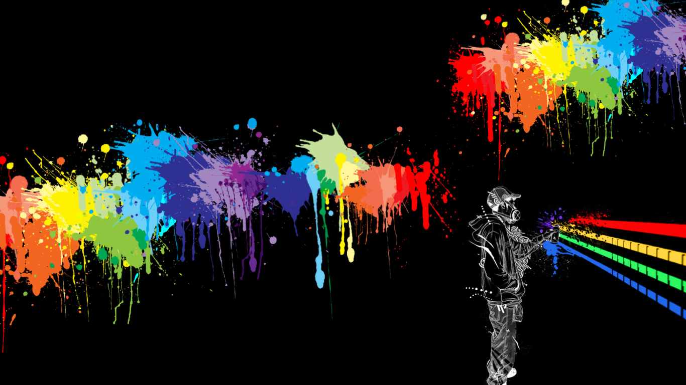 Das Spray Painting Graffiti Wallpaper 1366x768