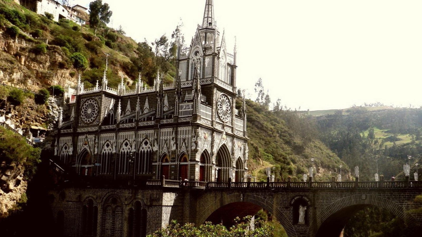 Sfondi Las Lajas Sanctuary Church Colombia 1600x900