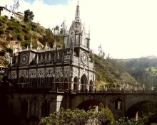 Обои Las Lajas Sanctuary Church Colombia 220x176