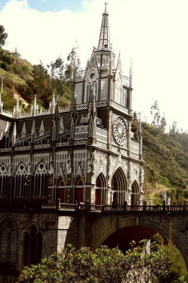Las Lajas Sanctuary Church Colombia wallpaper 640x960