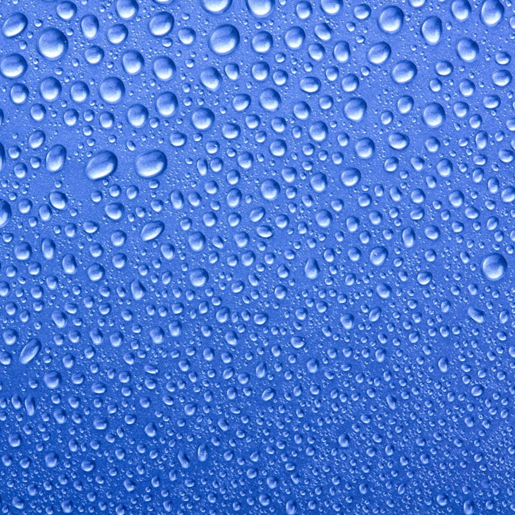 Fondo de pantalla Water Drops On Blue Glass 1024x1024