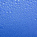 Fondo de pantalla Water Drops On Blue Glass 128x128