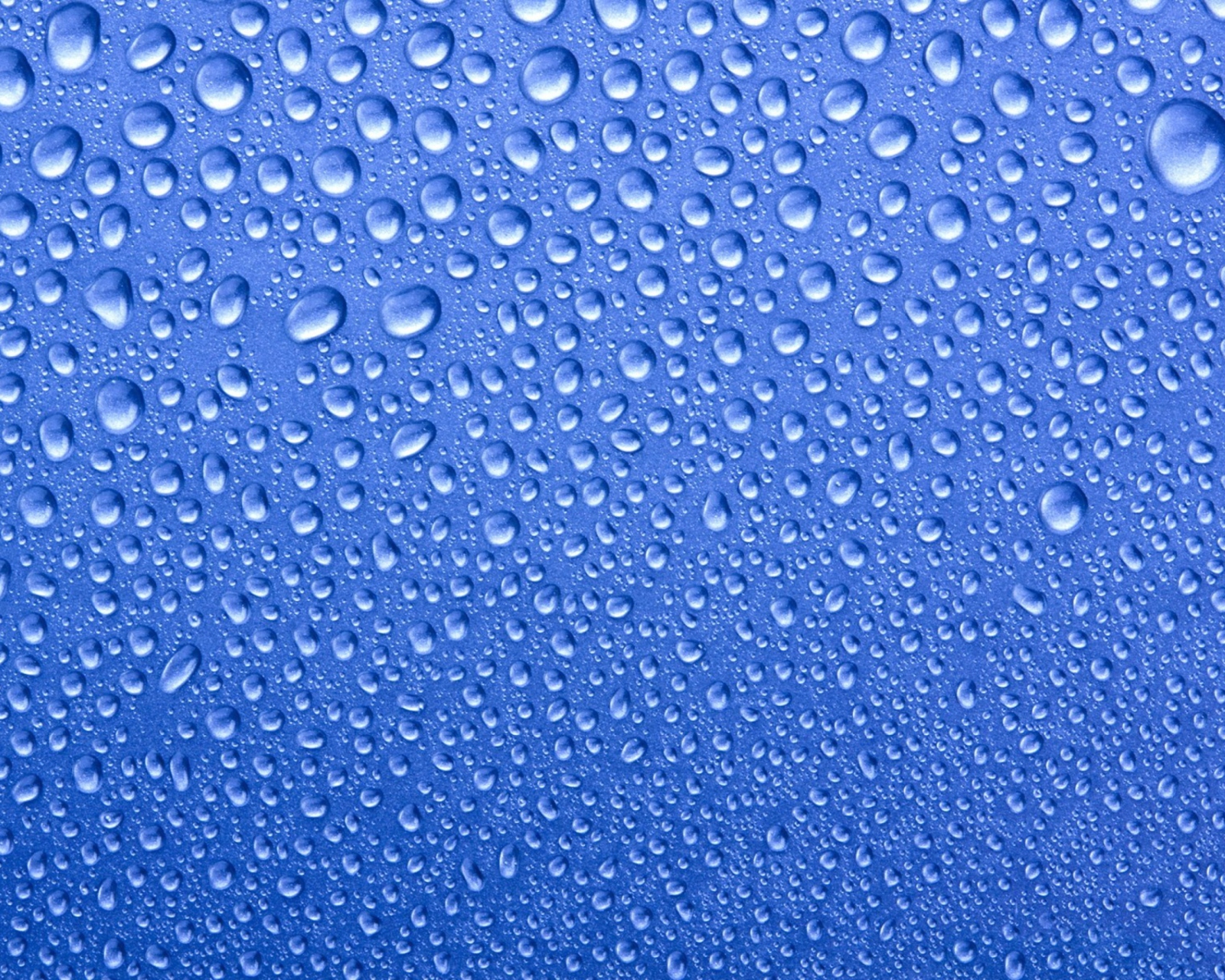 Water Drops On Blue Glass wallpaper 1600x1280