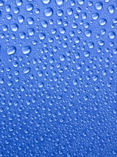 Обои Water Drops On Blue Glass 240x320