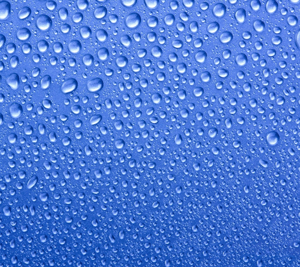Water Drops On Blue Glass screenshot #1 960x854