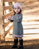 Cute Child Girl In Soft Pink Hat screenshot #1 128x160