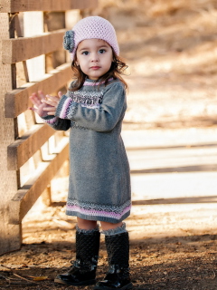Cute Child Girl In Soft Pink Hat wallpaper 240x320