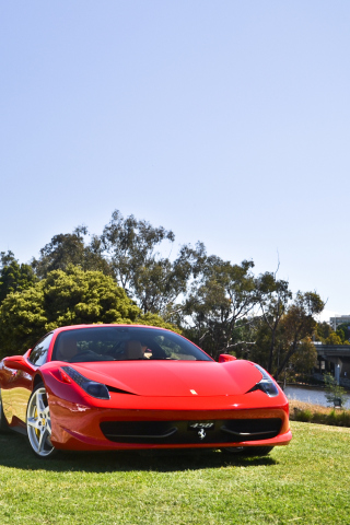 Fondo de pantalla Red Ferrari 320x480