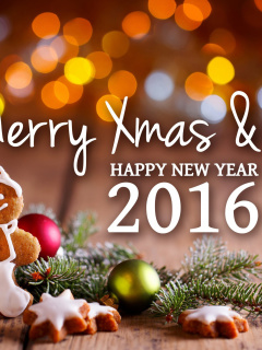 Fondo de pantalla Happy New Year 2016 Clipart 240x320