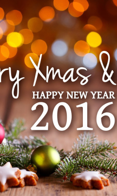 Fondo de pantalla Happy New Year 2016 Clipart 240x400