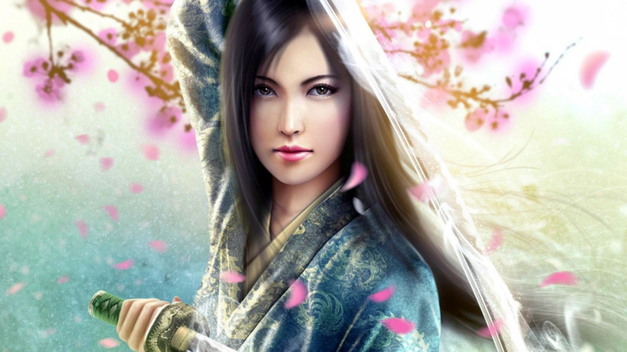 Fondo de pantalla Woman Samurai 1280x720