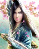 Fondo de pantalla Woman Samurai 128x160