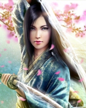 Fondo de pantalla Woman Samurai 176x220