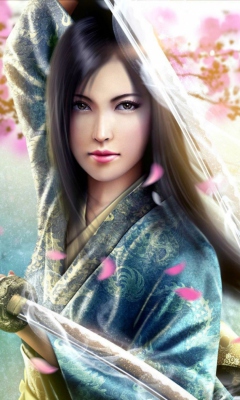 Das Woman Samurai Wallpaper 240x400