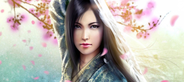 Woman Samurai wallpaper 720x320
